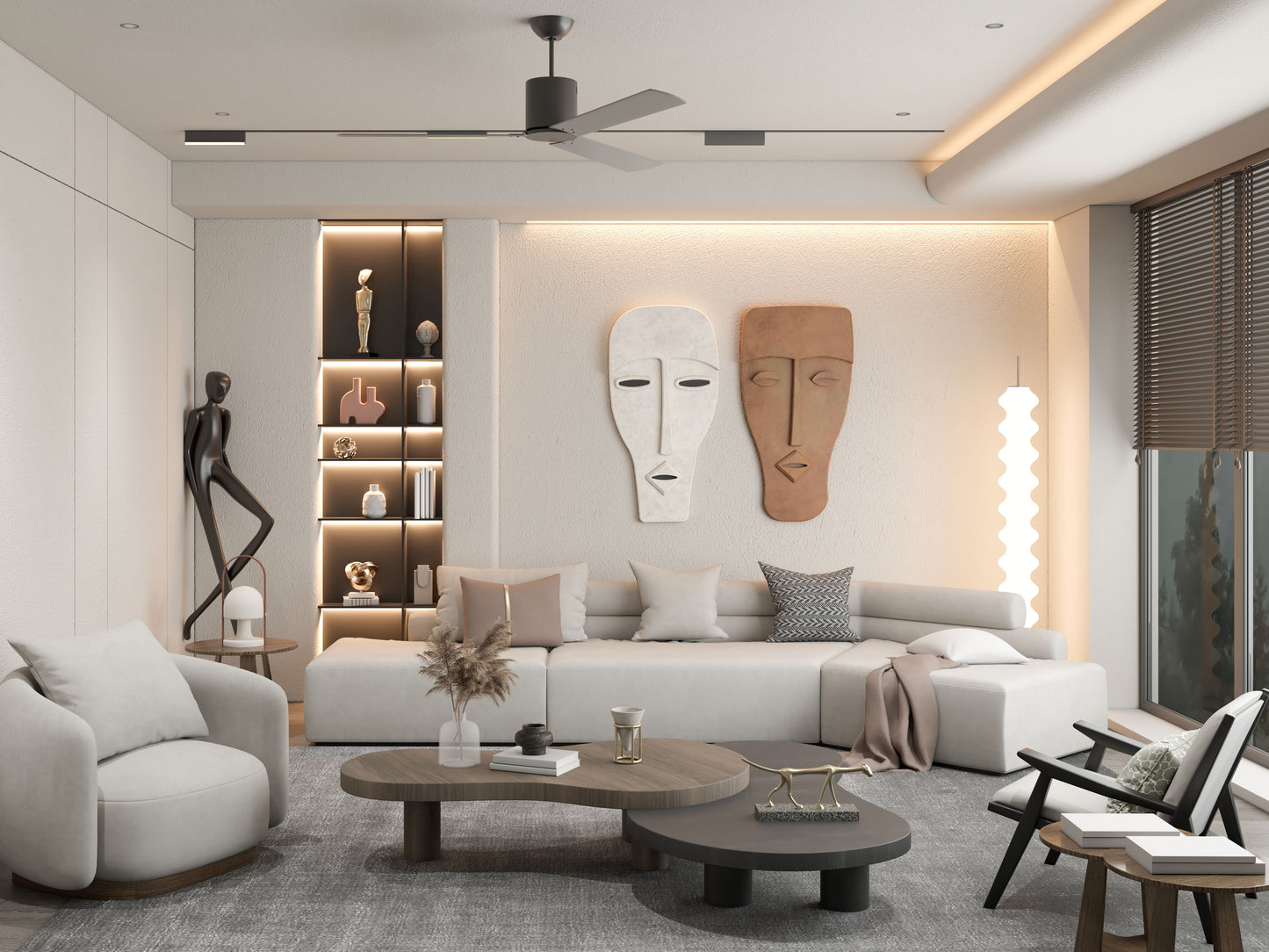 Abstract Face mask 3D Wall art (Set of 2)
