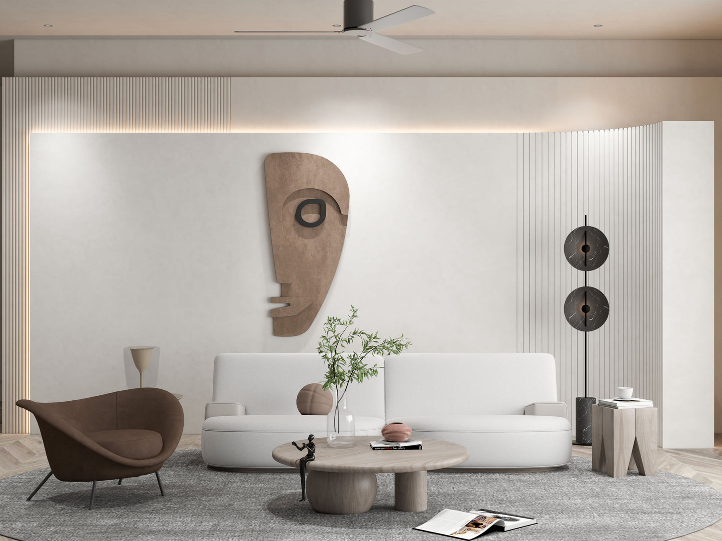 Abstract Face mask 3D Wall art.
