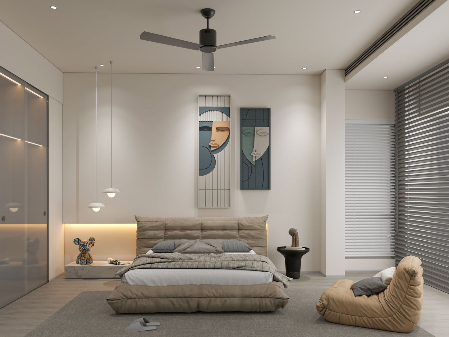 Abstract couple love 3D Wall art (Set of 2)