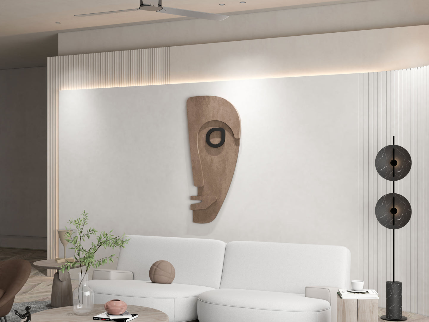 Abstract Face mask 3D Wall art.