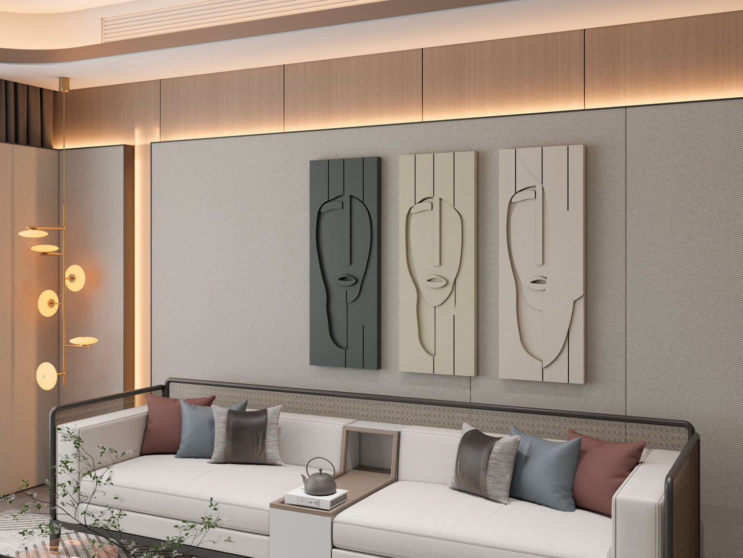 Abstract Mask 3D Wall art (Set Of 3)