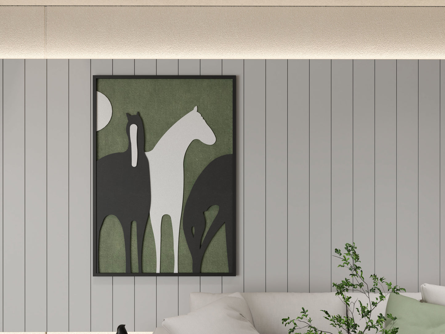 Abstract horse 3D Wall Art.