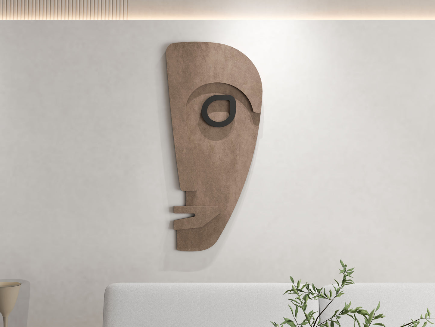 Abstract Face mask 3D Wall art.