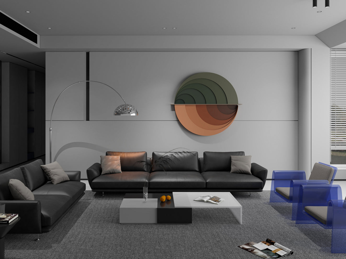 3D Draped Effect round wall art