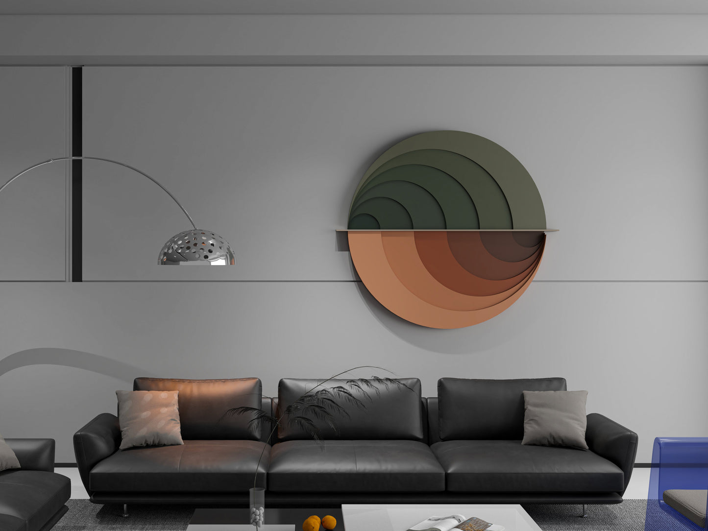 3D Draped Effect round wall art