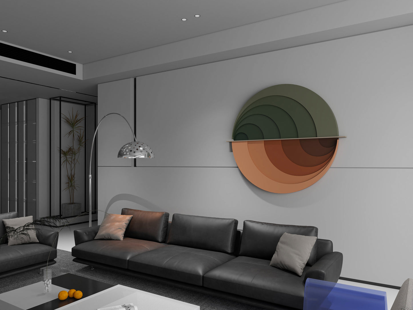 3D Draped Effect round wall art