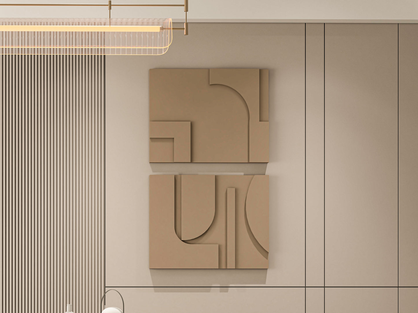 3D Abstract Relief Wall Art – Home Decor Sculpture - (Set of 2)