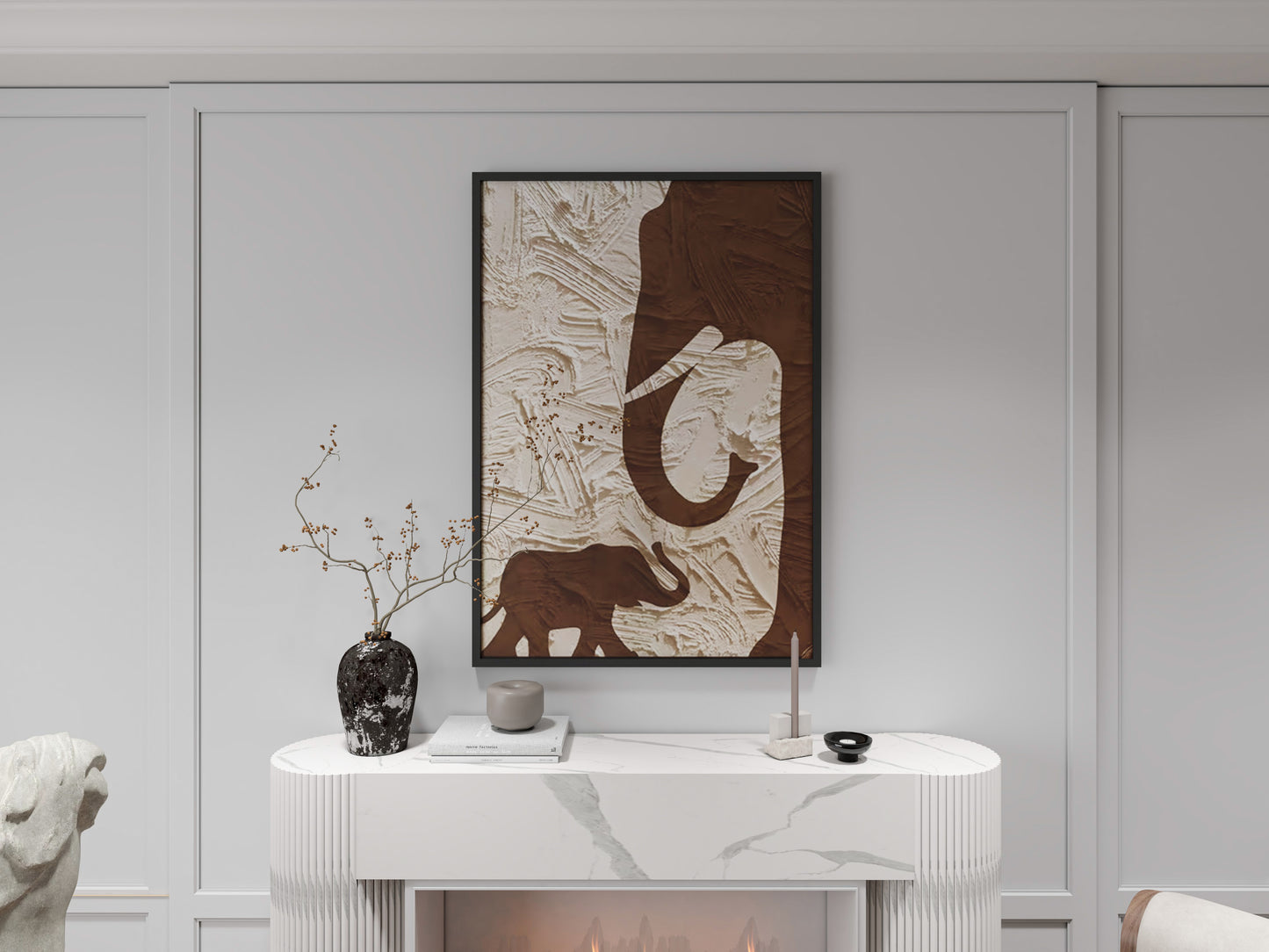 abstract Elephant 3D wall art