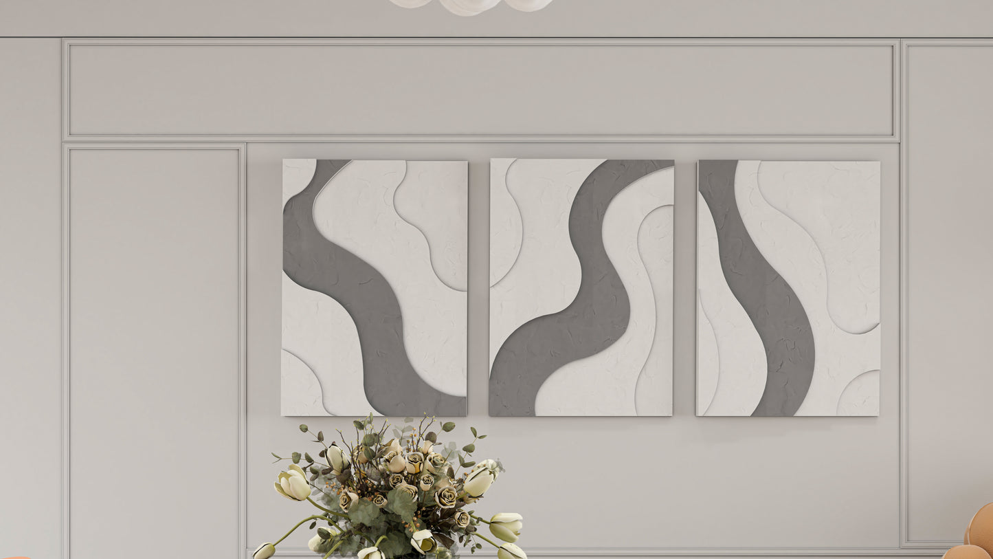 Abstract modern texture wall art(Set of 3)