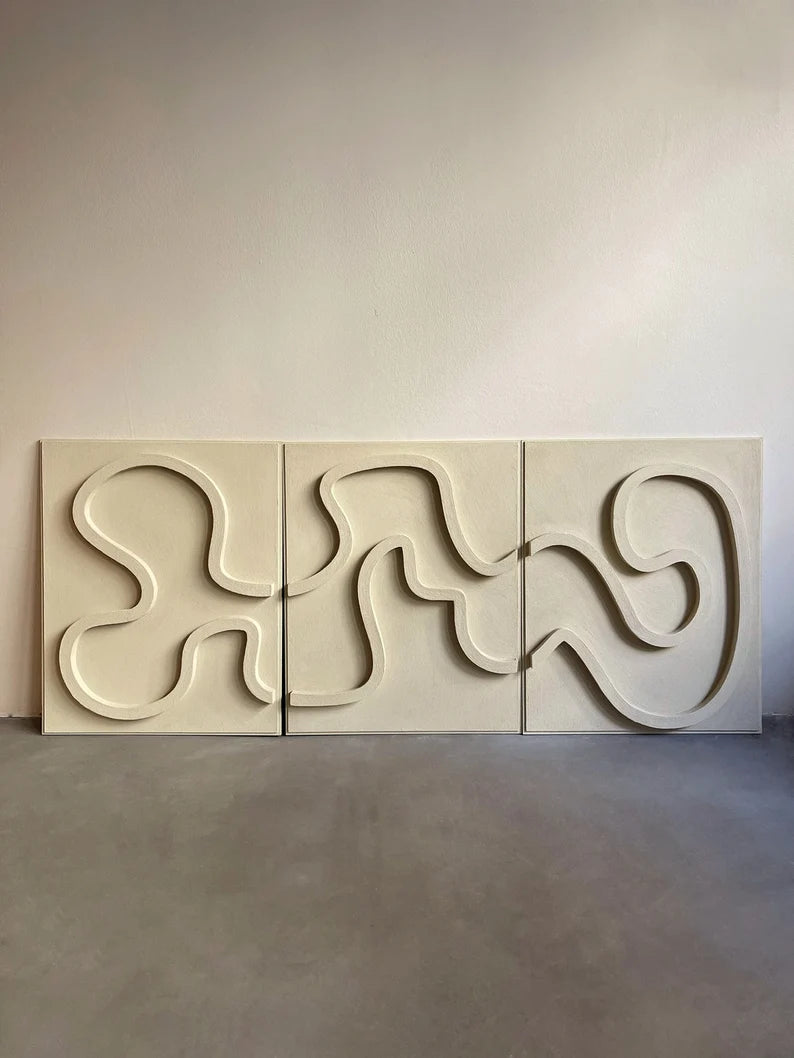 Abstract modern texture wall art(Set of 3).