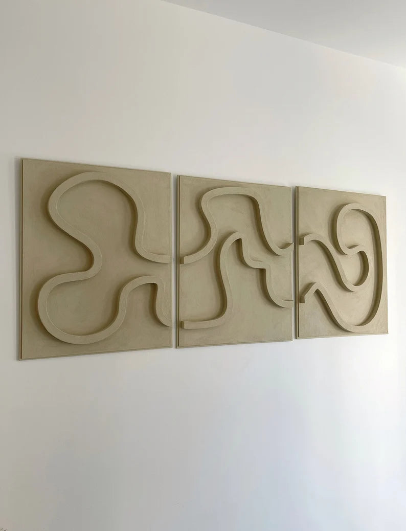 Abstract modern texture wall art(Set of 3).