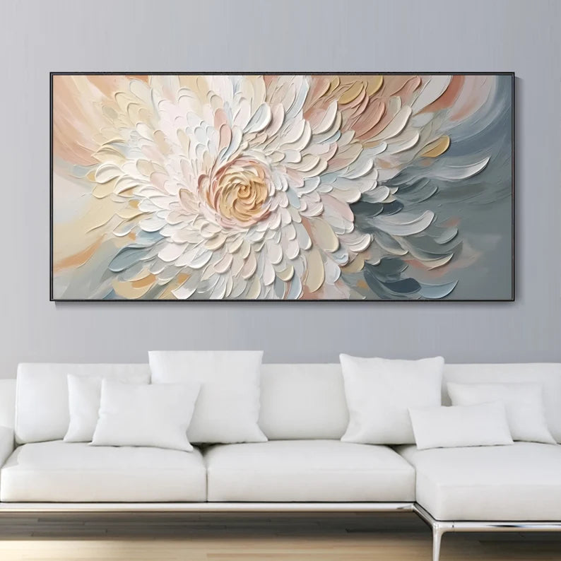 3D Minimalist flower texture wall art