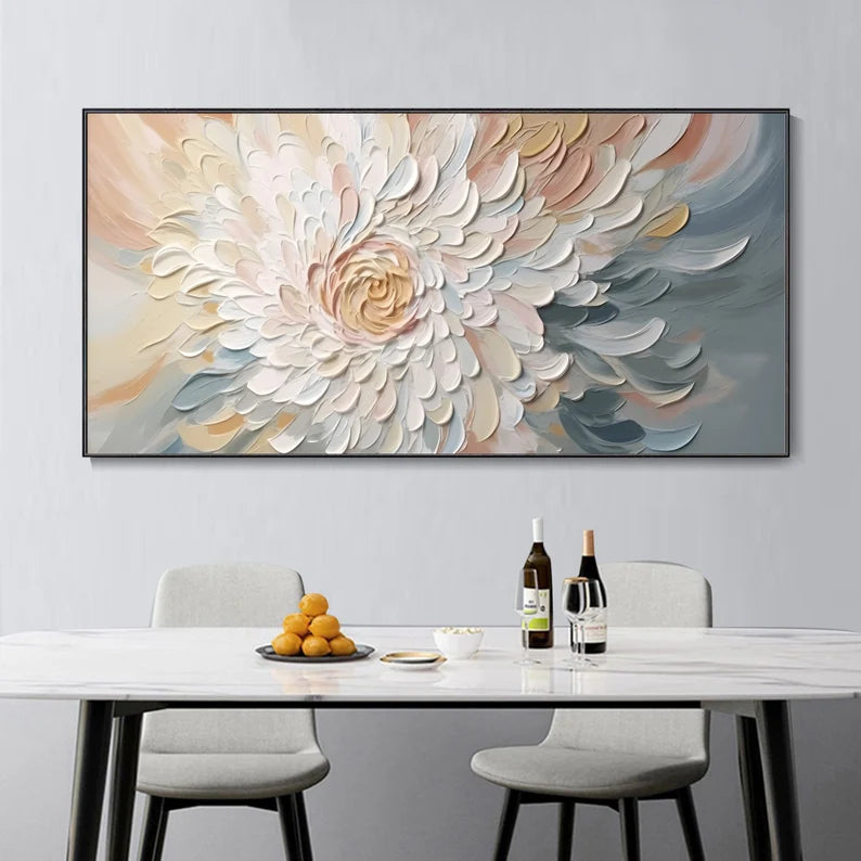 3D Minimalist flower texture wall art