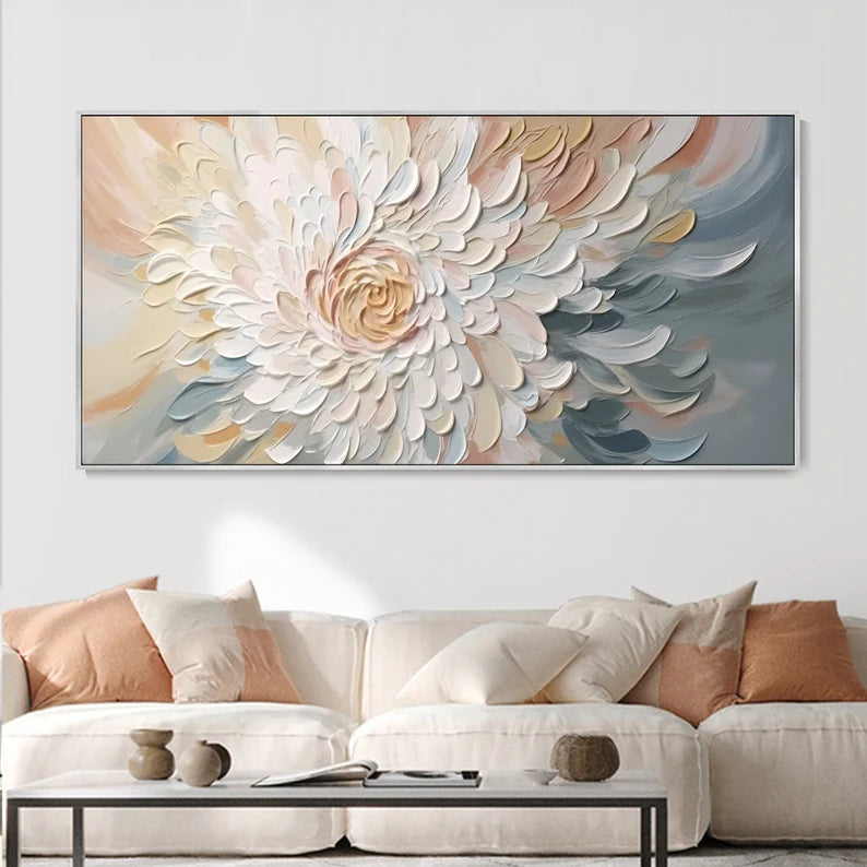 3D Minimalist flower texture wall art
