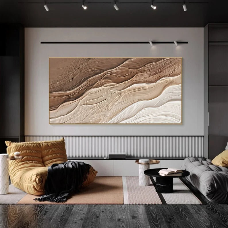 3D Minimalist Waves texture wall art