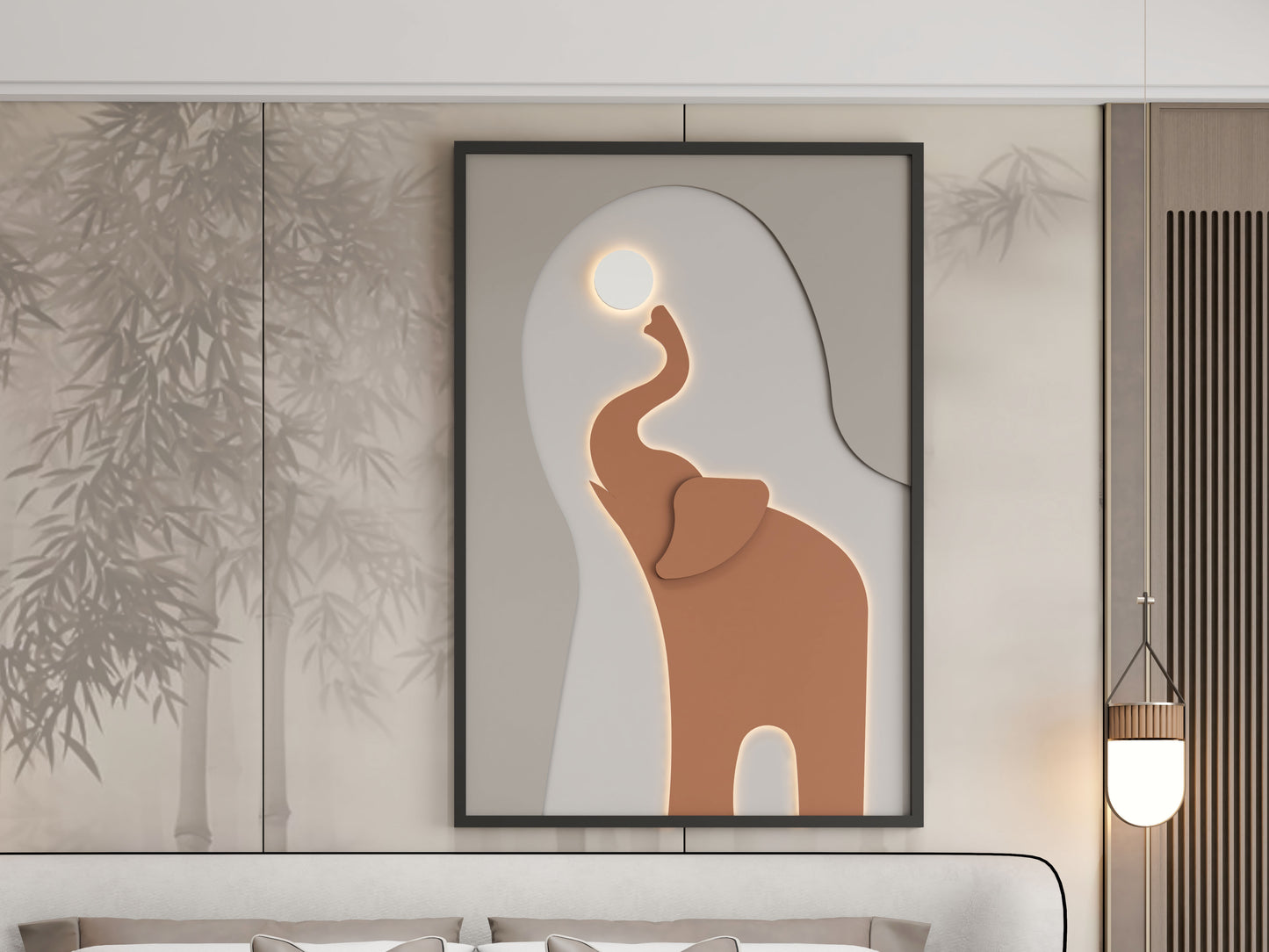 Elephant 3D Wall Art