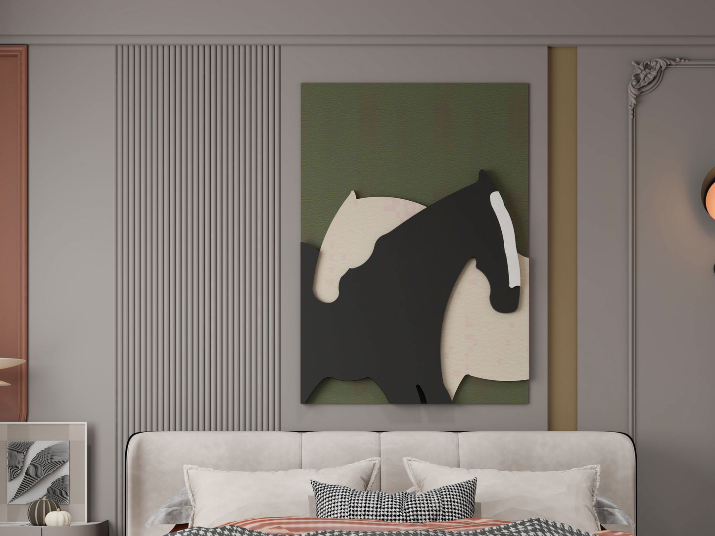 2 horse 3D Wall Art