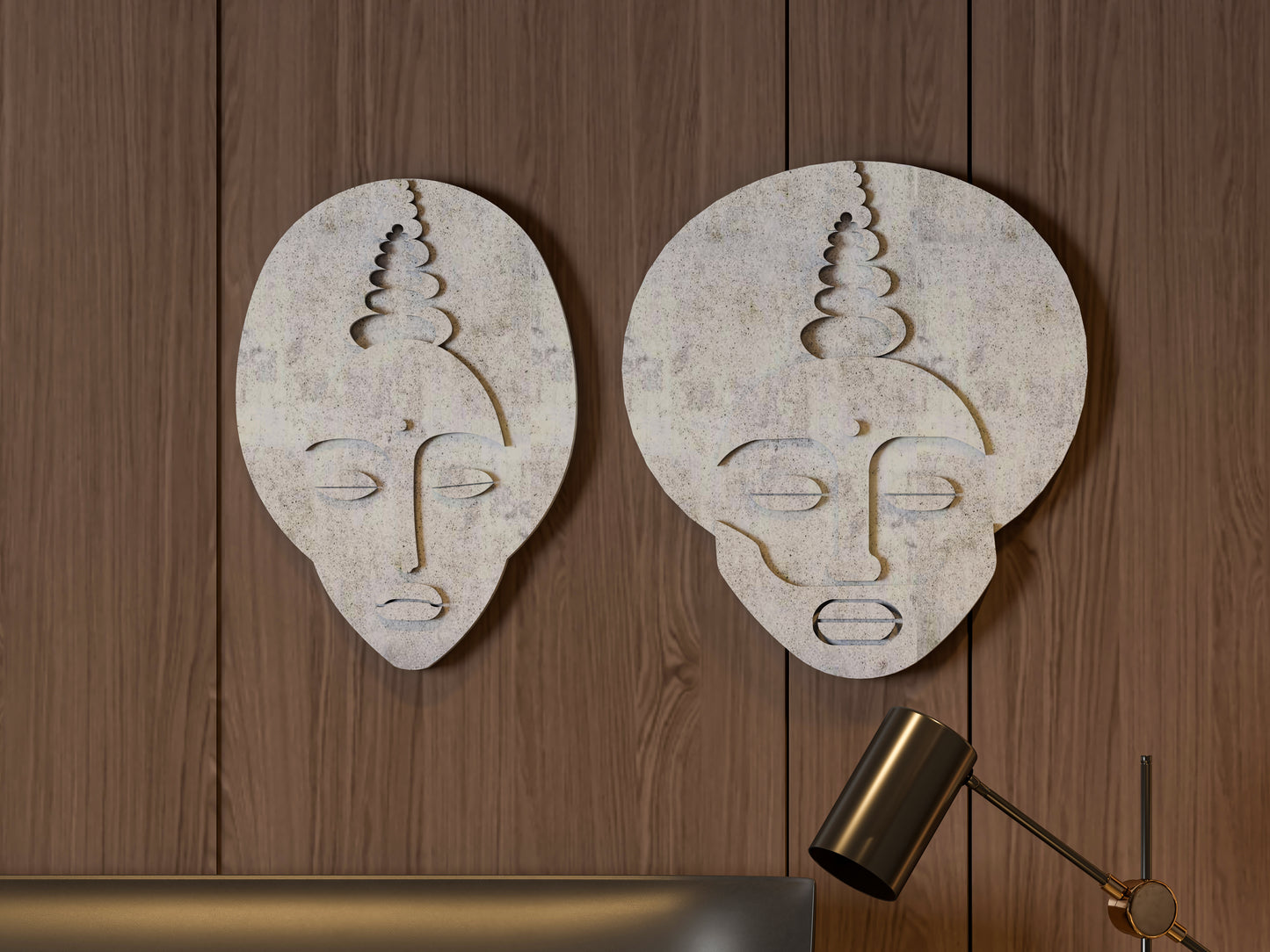 Minimalist couple face 3D wall art( Set of 2)