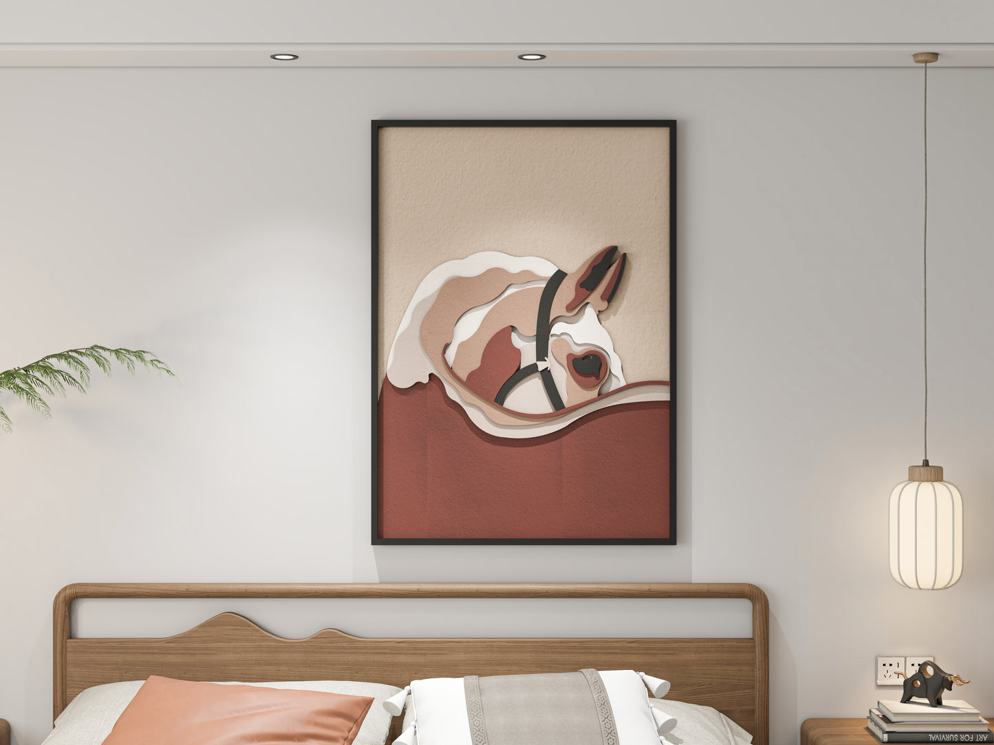 Horse face modern 3D wall art