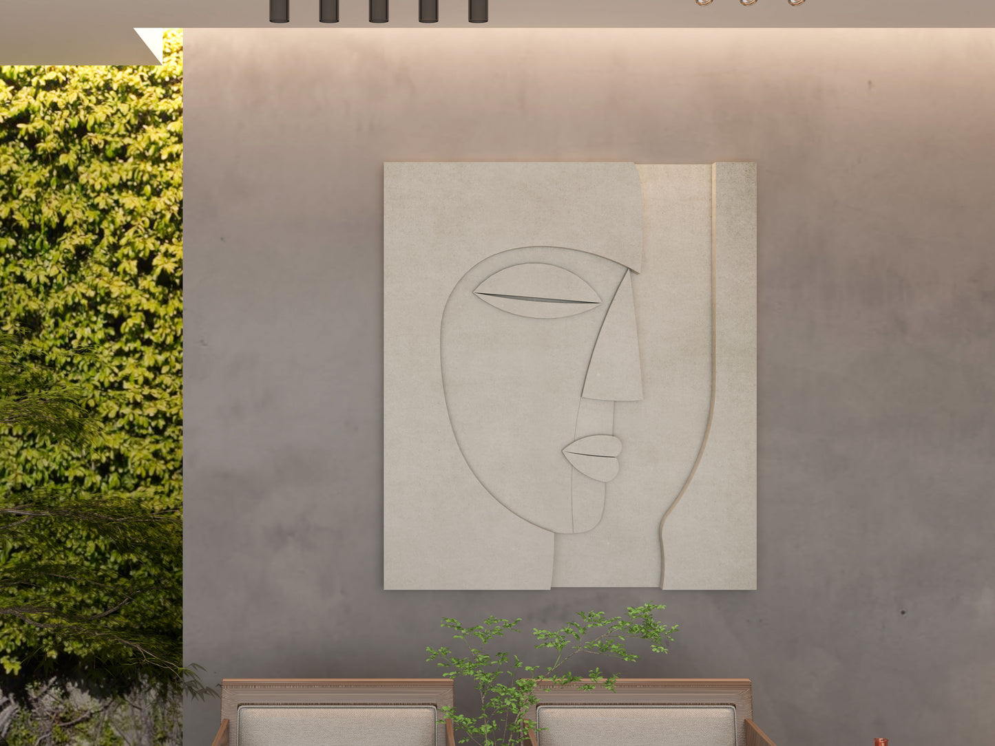 3D Minimalist Face wall art