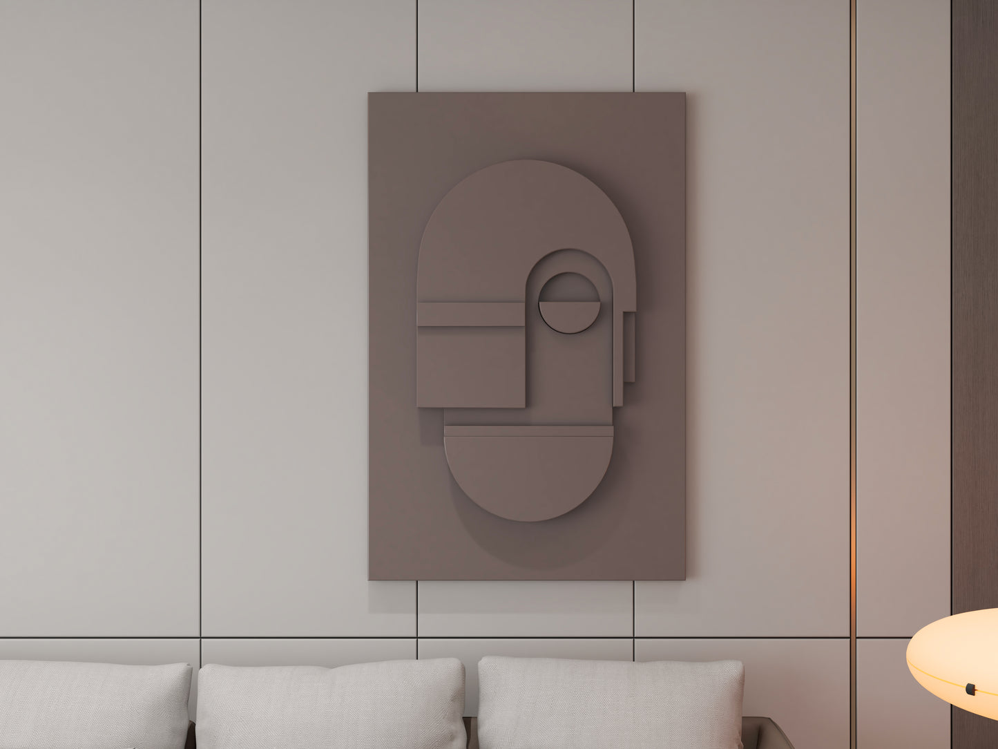 Minimalist 3D face wall art