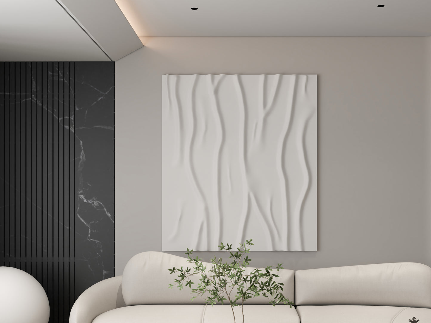 3D Minimalist Waves wall art