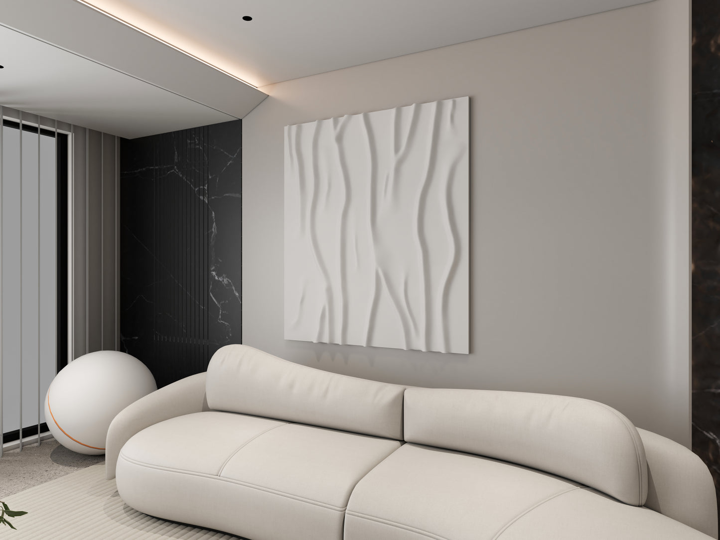 3D Minimalist Waves wall art