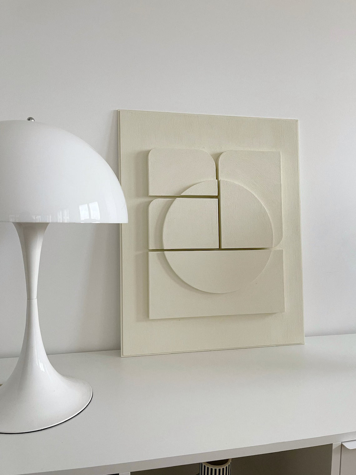 Modern monochromatic shapes. Minimalist style decor. Art sculpture