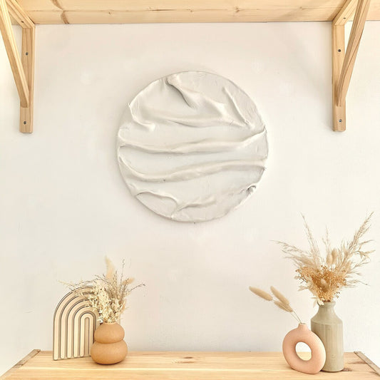 3D Draped Fabric Effect round wall art