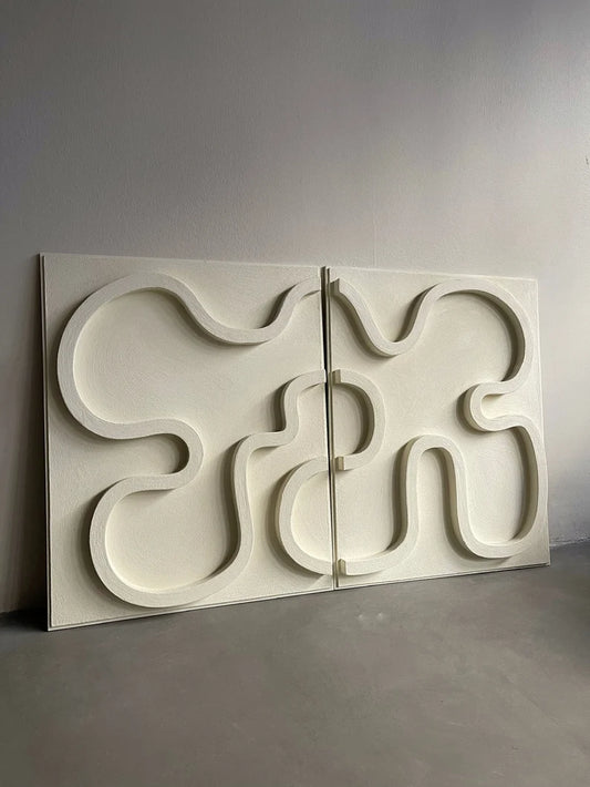 3D Abstract Relief Wall Art (Set of 2)