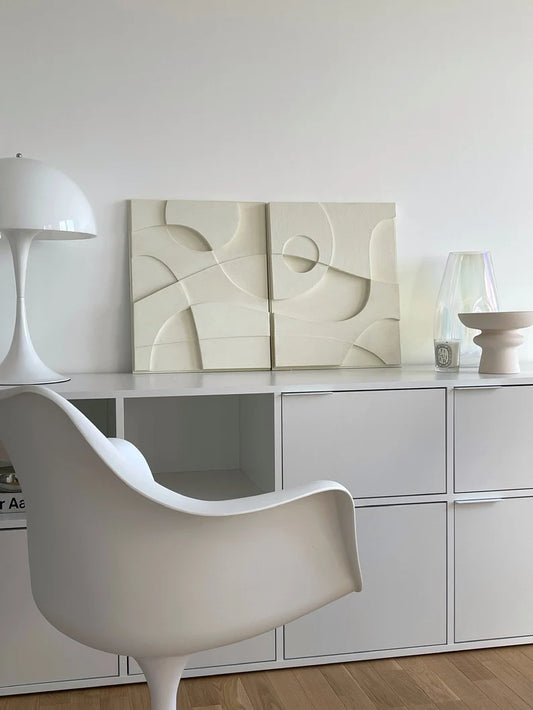 3D Abstract Relief Wall Art – Home Decor Sculpture - (Set of 2)