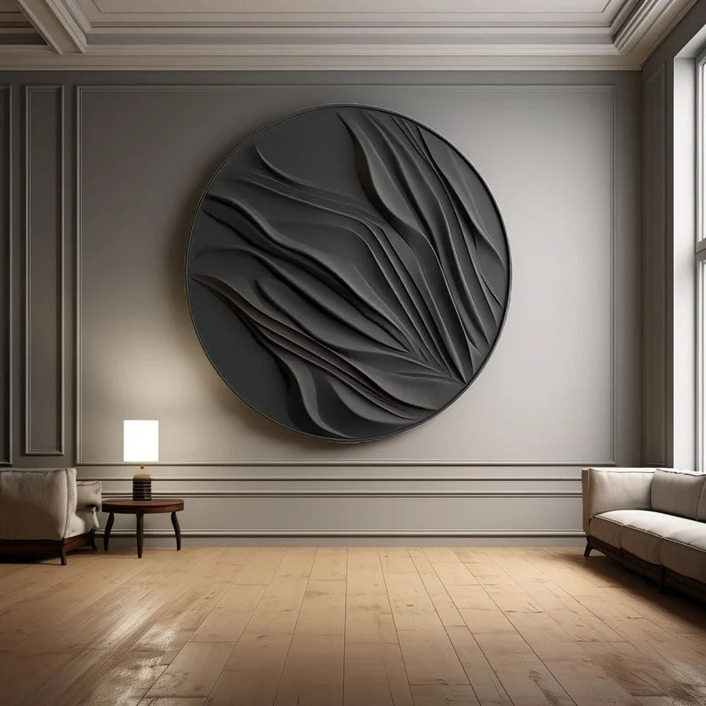 3D Draped Effect round wall art