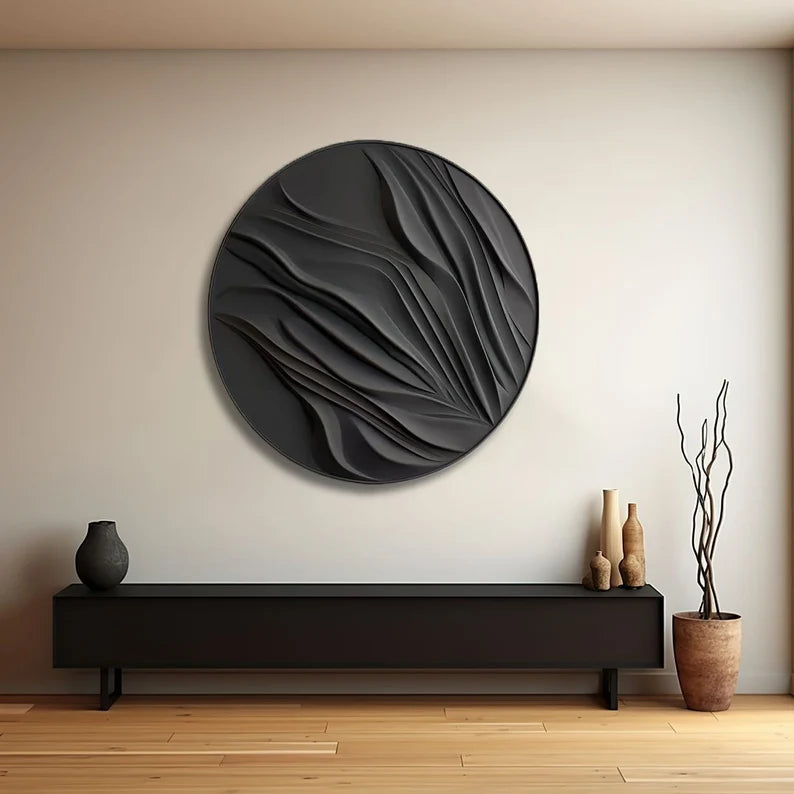 3D Draped Effect round wall art