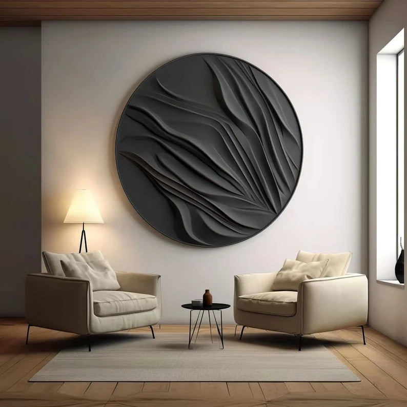 3D Draped Effect round wall art