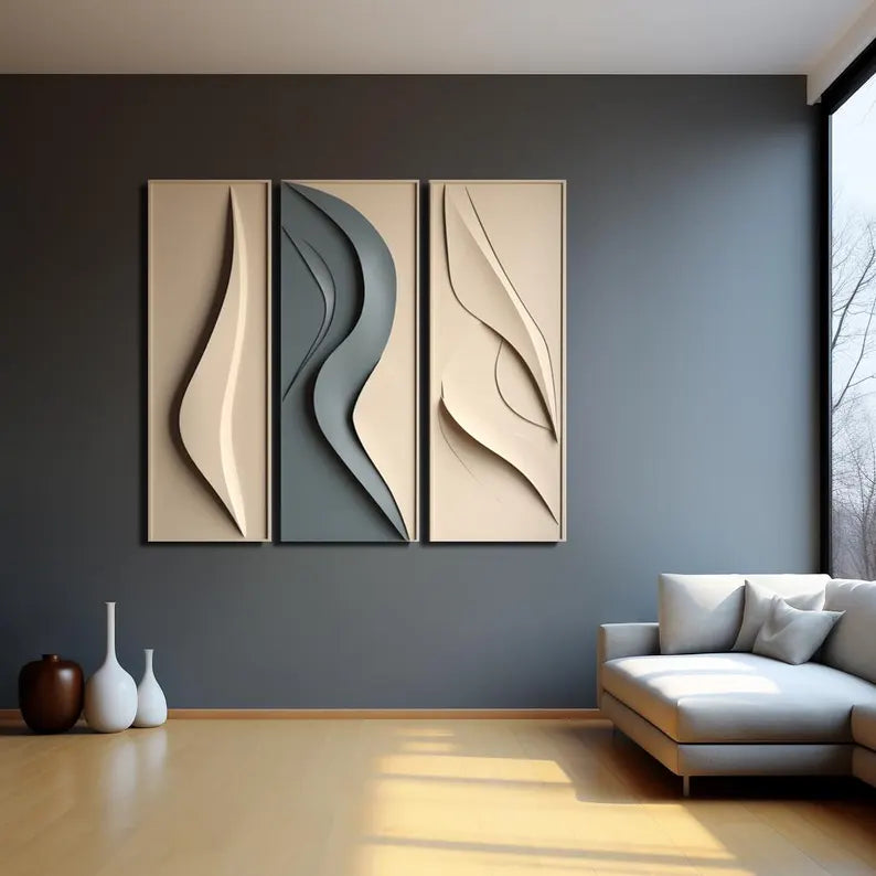 Abstract 3D Wall art (Set Of 3)