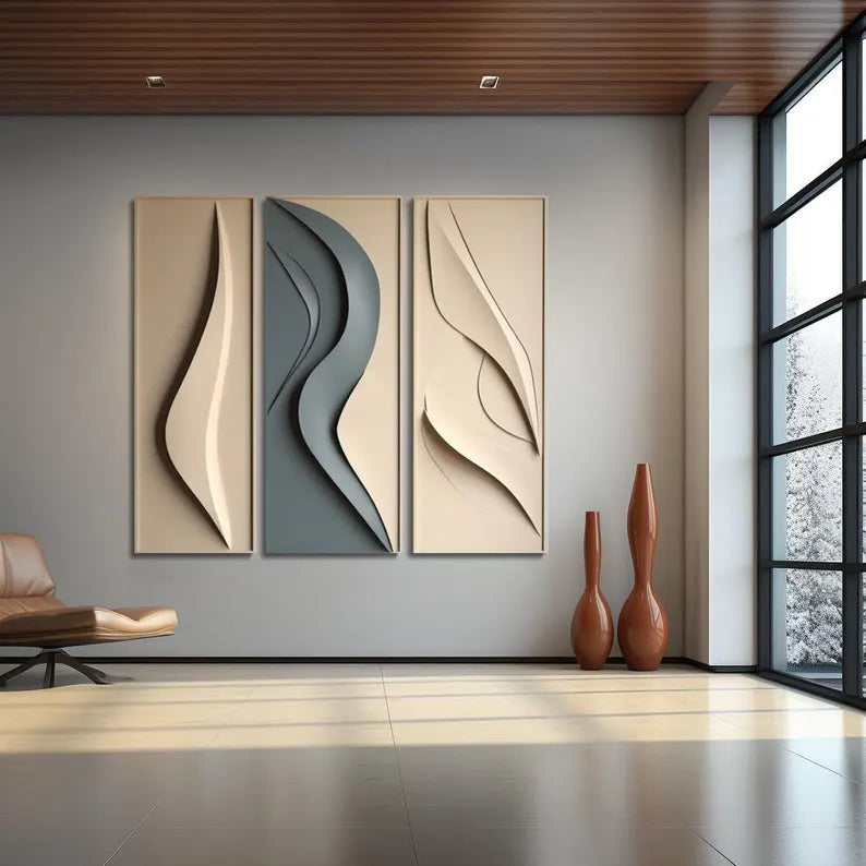 Abstract 3D Wall art (Set Of 3)