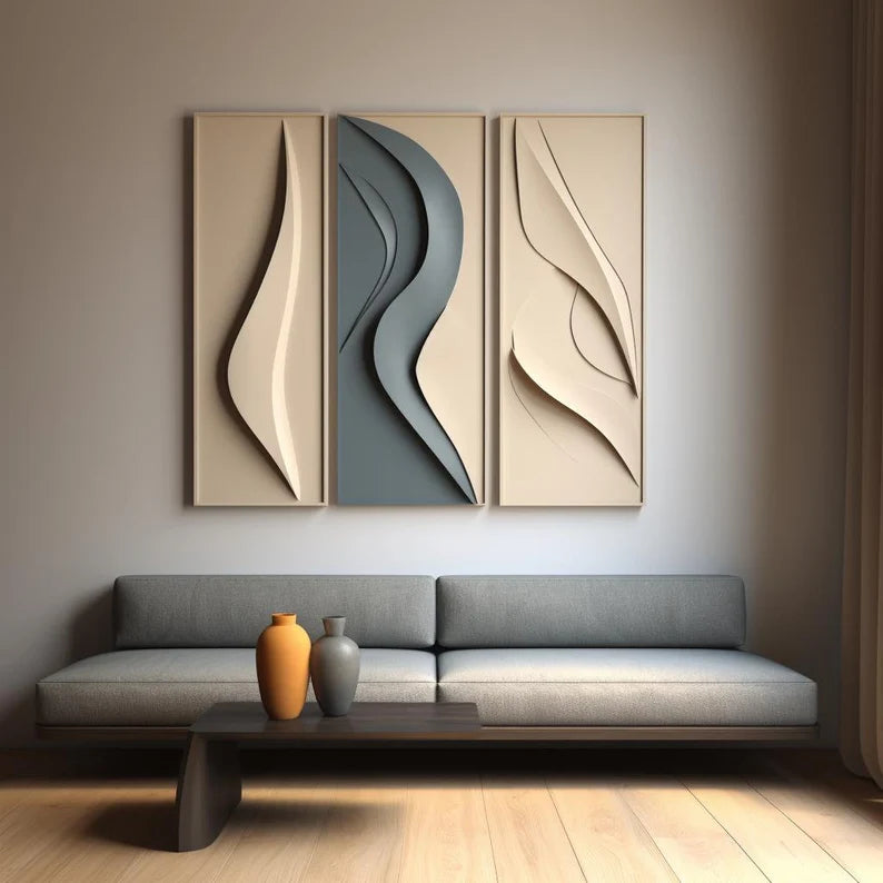 Abstract 3D Wall art (Set Of 3)